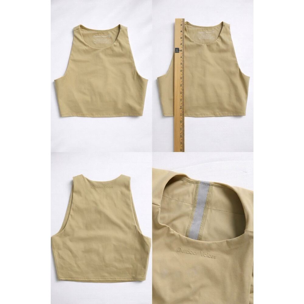 Outdoor Voices Cropped Tank Top Beige Women’s Size XS Athletic Workout Casual - Picture 2 of 7